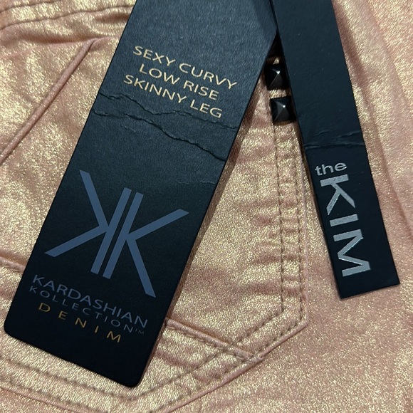 Juniors Kim Jean Skinny Leg Opening Size 4 Low Rise Skinny Leg Shiny Denim - Picture 3 of 7